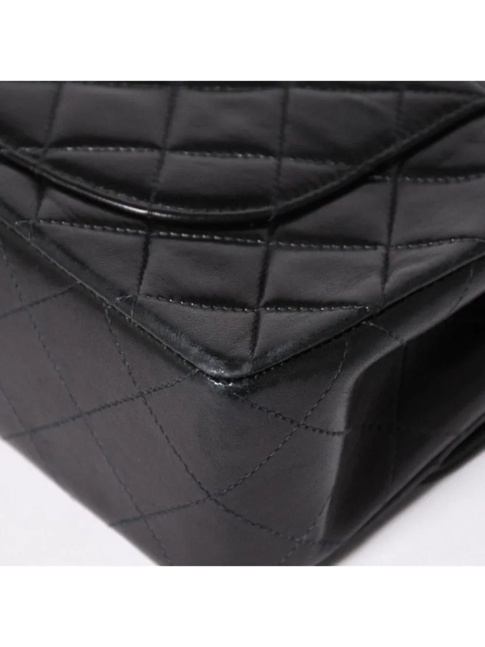 Chanel Quilted 23 Double Flap Chain Shoulder Bag CC Logo Lambskin Black